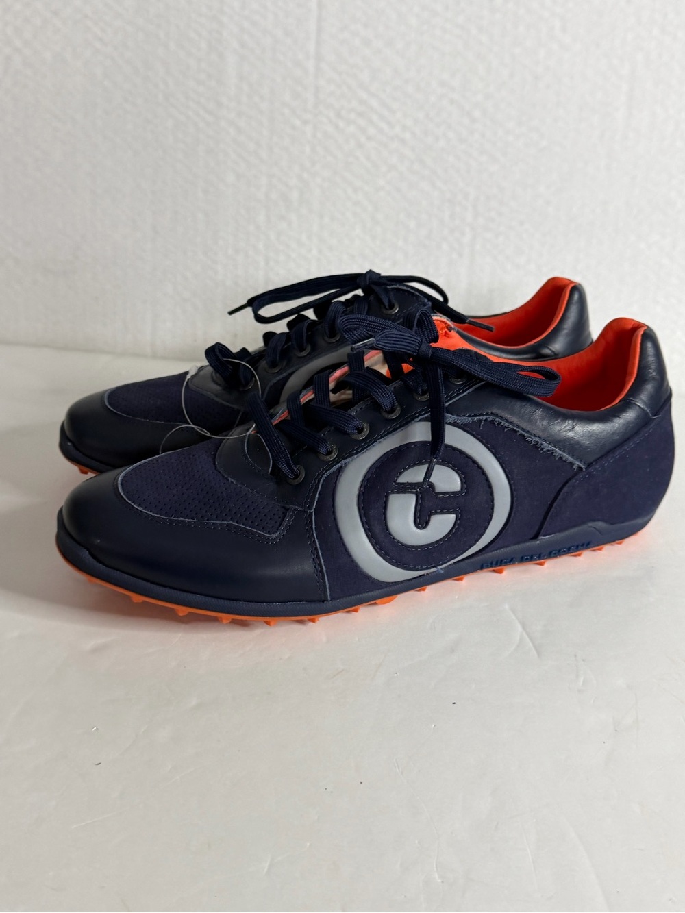 DUCA DEL COSMA Kingscup Men's Spikeless Golf Shoes size EU 45(US 12)Navy/Orange
